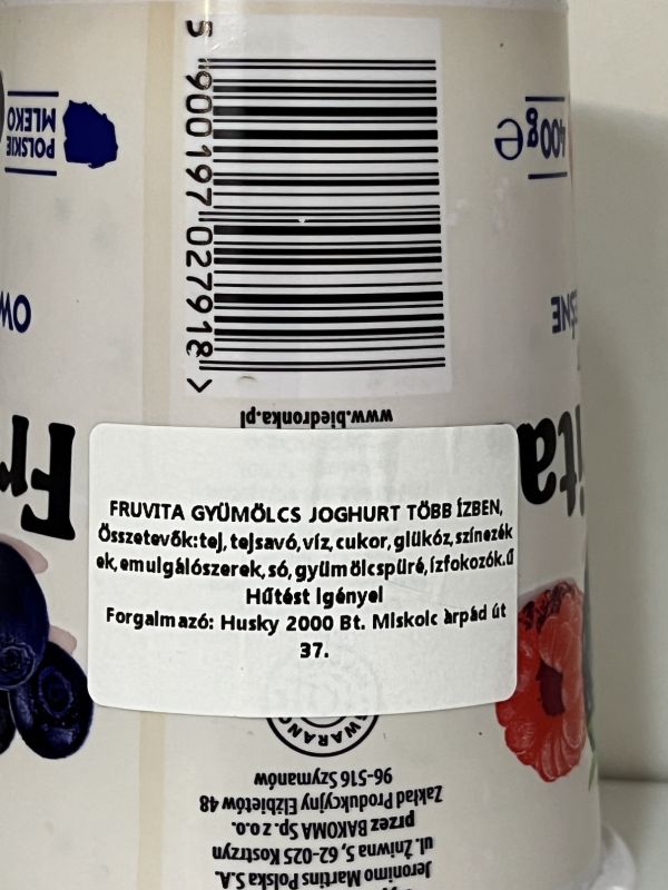 Fruvita sárgabarack joghurt (400g)
