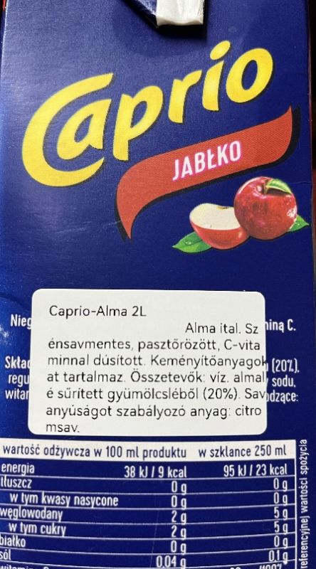 Alma 100% (2l) gyümölcslé, Caprio
