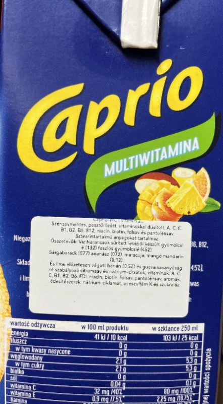 Multivitamin 100% (2l) gyümölcslé, Caprio