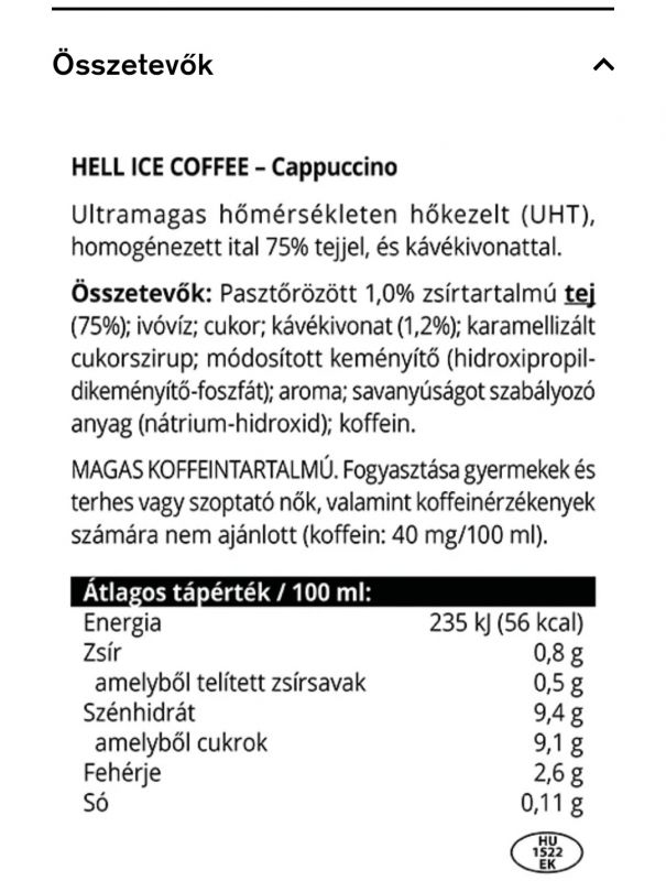 Hell Ice coffee, Cappuccino (250ml)