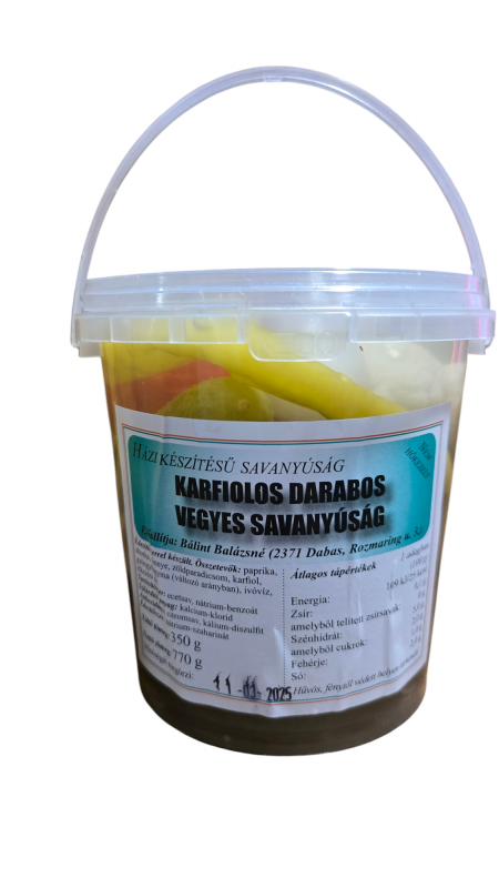 Karfiolos darabos vegyes savanyúság (350/750g)