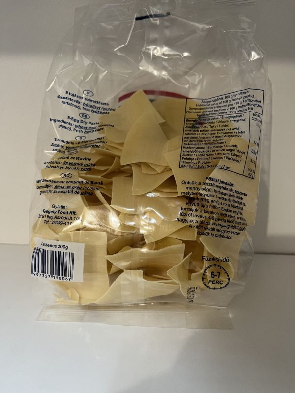 Lebbencs (200g) Gergely tészta