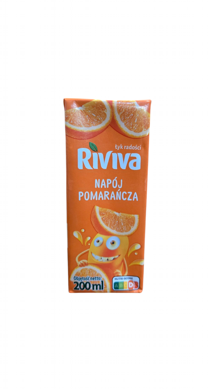 Narancs ízű szívószálas gyümölcsital (200ml)